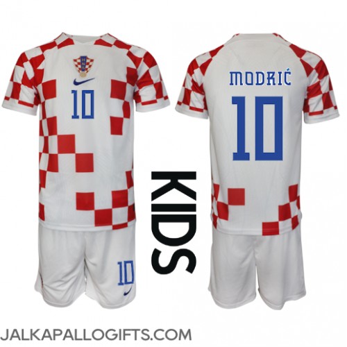 Kroatia Luka Modric #10 Koti Peliasu Lasten MM-kisat 2022 Lyhythihainen (+ Lyhyet housut)